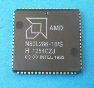 N80L286-16/S AMP PLCC68 CPU 80286