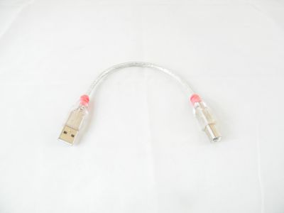 0.2m USB Cable - Transparent, Type A to B, USB 2.0 LINDY 31703